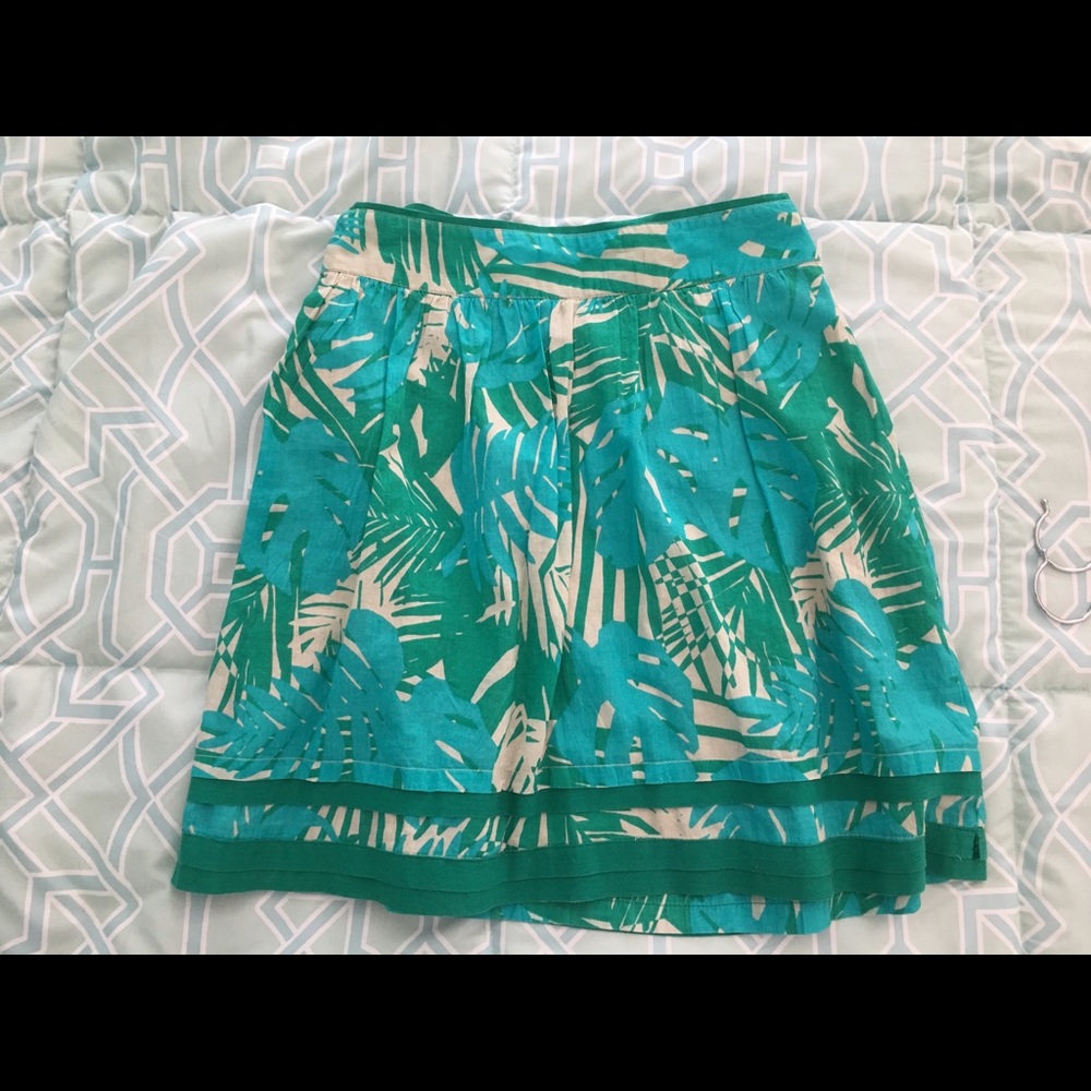Loft tropical print cotton skirt